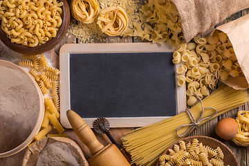 Image showing Different types of pasta