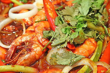 Image showing Spicy prawns