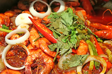 Image showing Spicy prawns