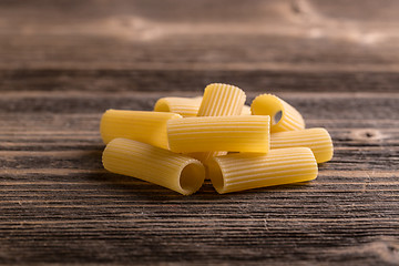 Image showing Pile of raw rigatoni