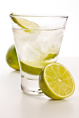 Image showing Vodka with lime and ice