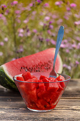 Image showing Cube of watermelon