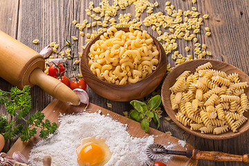 Image showing Pasta and ingredients