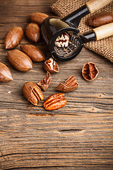 Image showing Cracked pecan nuts