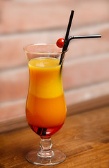 Image showing Nice three-layered cocktail 