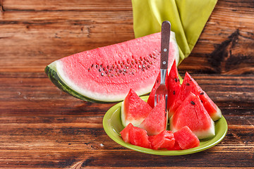 Image showing Slices of watermelon