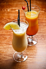 Image showing Two fruity cocktail drinks