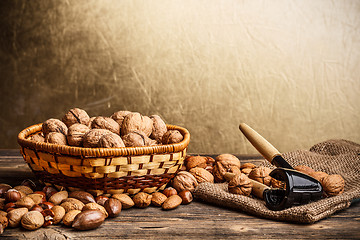 Image showing Basket of walnuts