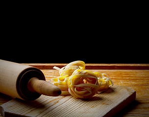 Image showing Fresh homemade tagliatelle