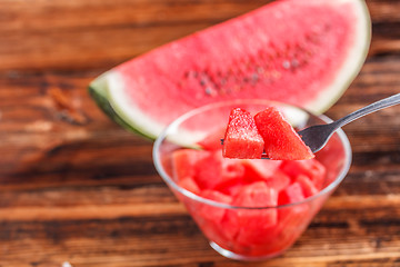 Image showing Watermelon cubes