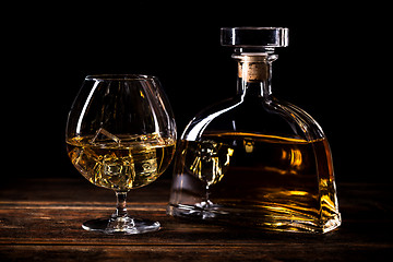 Image showing Glass with cognac