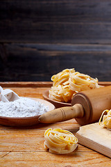 Image showing Fresh homemade tagliatelle