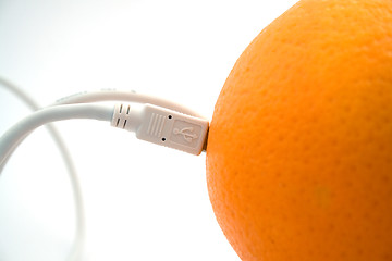 Image showing The orange connected through usb cable 2