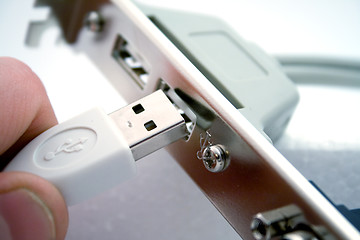 Image showing Connection of a usb cable. Isolated 2