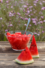 Image showing Ripe watermelons