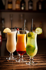 Image showing Three fresh cocktails