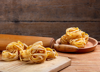 Image showing Homemade italian pasta fettuccine