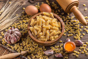 Image showing Fusilli raw pasta