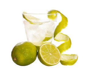 Image showing Vodka with lime and ice