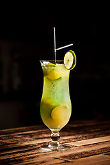 Image showing Green alcoholic cocktail