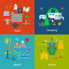 Image showing Set of Travel and Camping designs 