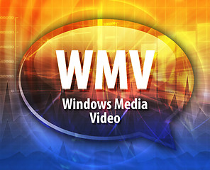 Image showing WMV acronym definition speech bubble illustration