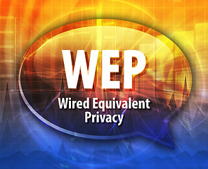 Image showing WEP acronym definition speech bubble illustration