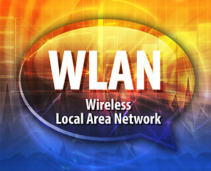 Image showing WLAN acronym definition speech bubble illustration