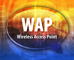 Image showing WAP acronym definition speech bubble illustration