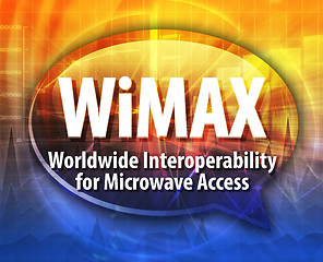 Image showing WiMAX acronym definition speech bubble illustration