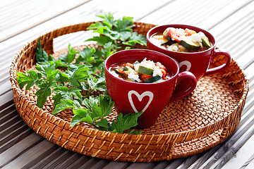 Image showing tomato and zucchini soup