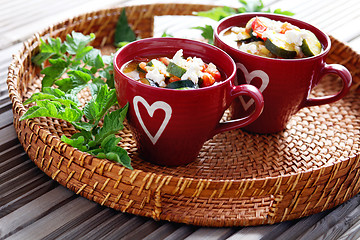 Image showing tomato and zucchini soup