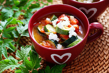 Image showing tomato and zucchini soup