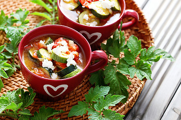 Image showing tomato and zucchini soup