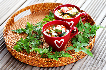 Image showing tomato and zucchini soup