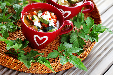 Image showing tomato and zucchini soup