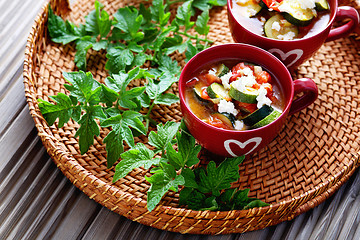 Image showing tomato and zucchini soup