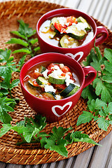 Image showing tomato and zucchini soup