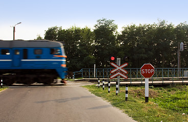 Image showing riding the train