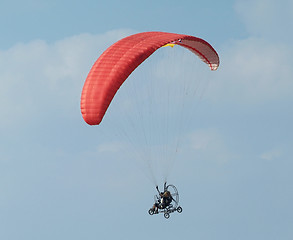 Image showing Paramotor flying