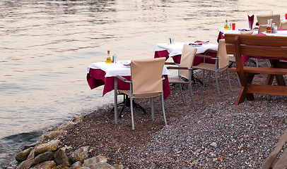 Image showing restaurant at a beach  