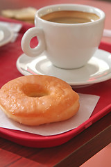 Image showing Coffee and donut