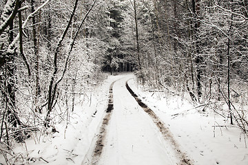 Image showing the snow-covered road  