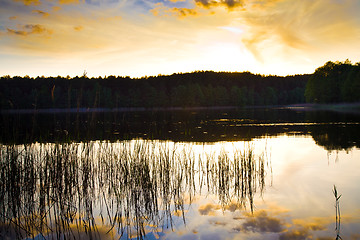 Image showing Sunset on the Lake