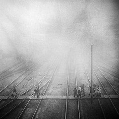 Image showing train station with passenger