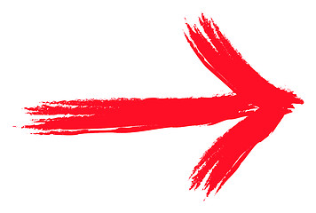 Image showing red grunge arrow