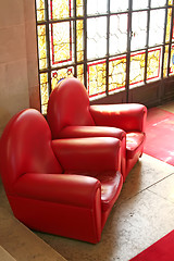 Image showing Sofas stained glass