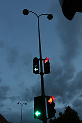 Image showing Traffic lights in the night