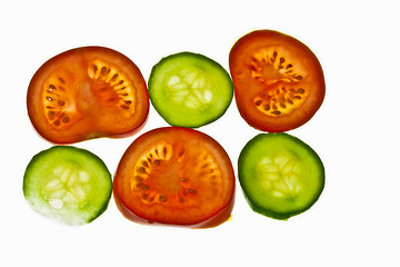 Image showing Tomatoes and cucumber