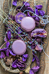 Image showing Macarons and lavender.